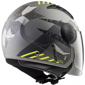 Casco LS2 AIRFLOW argento demi jet con visiera 