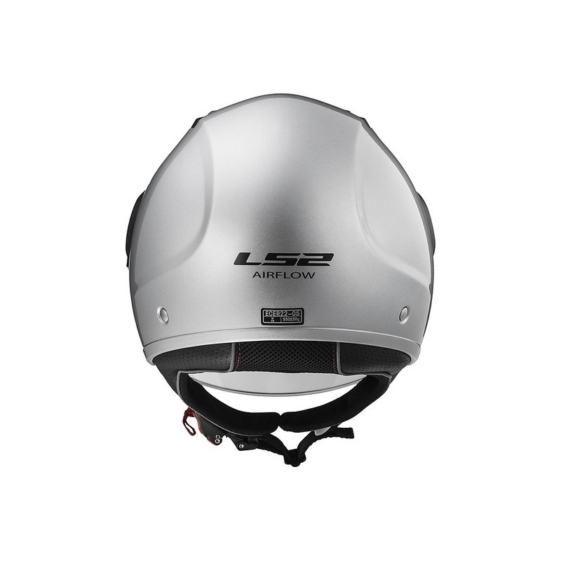 Casco LS2 AIRFLOW argento demi jet con visiera 