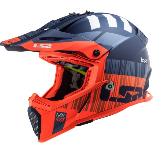 Casco LS2 Fast Evo Xcode matt orange blue