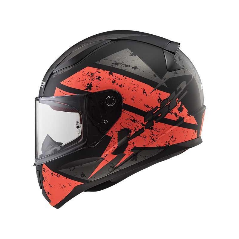 CASCO INTEGRALE MOTO LS2 FF353 RAPID DEADBOLT NERO ARANCIO OPACO 