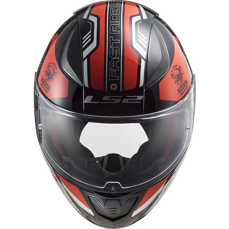 CASCO Integrale LS2 FF353 RAPID XTREET nero rosso moto strada scooter