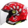 Casco bimbo bimba LS2 OF622 FUNNY II PAWS MATT RED