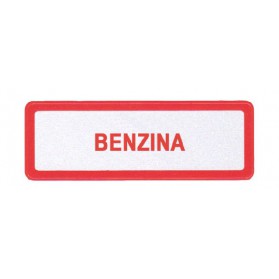 Etichetta targhetta adesiva Vespa " BENZINA " rosso