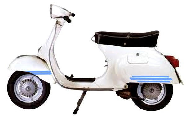 Etichetta targhetta adesiva modanatura Vespa 125 ET3